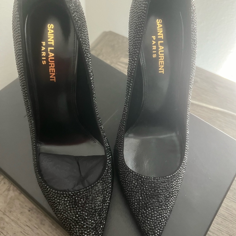 Saint Laurent leather sequin heals
